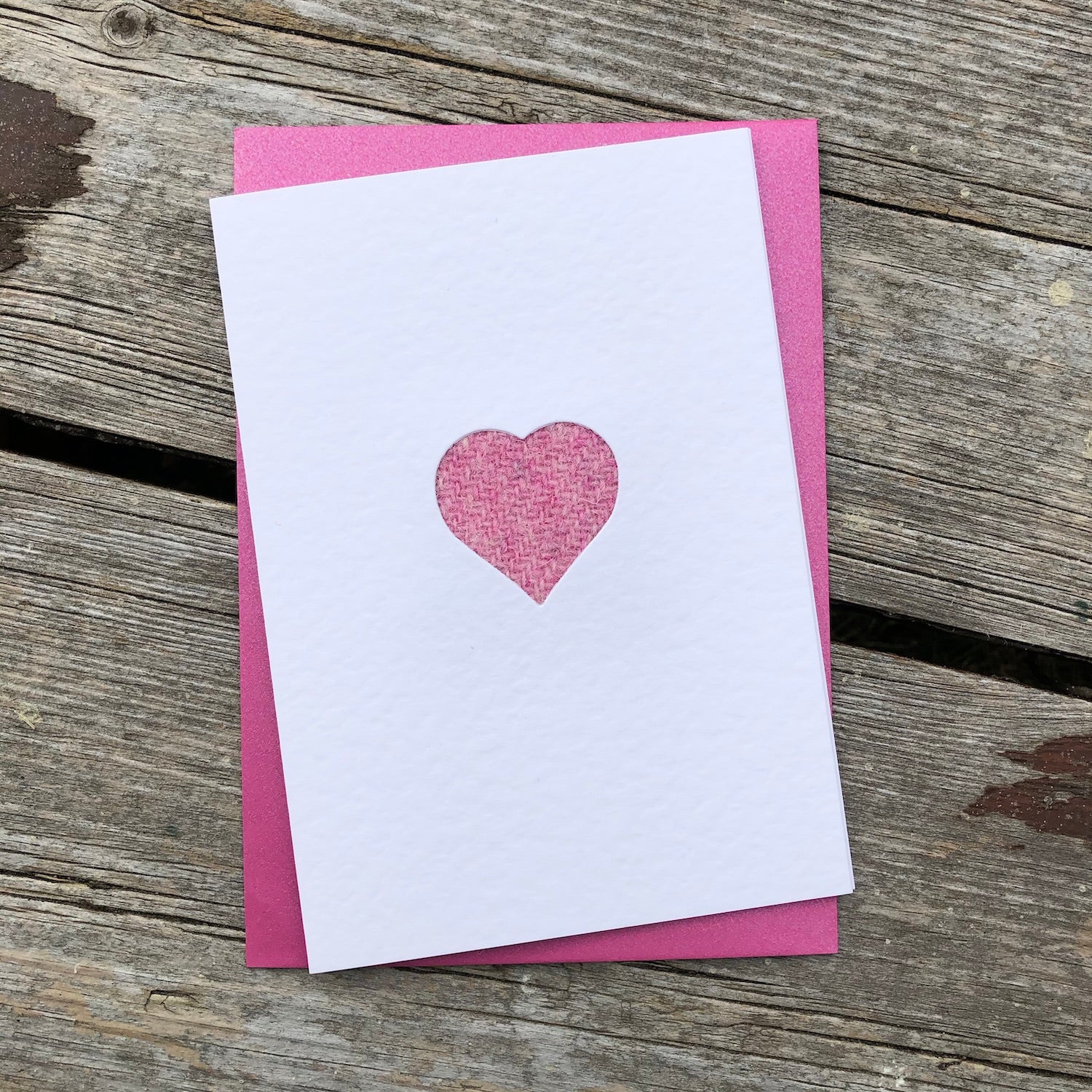 Handmade Scottish Greeting Card featuring Harris Tweed® Love Heart