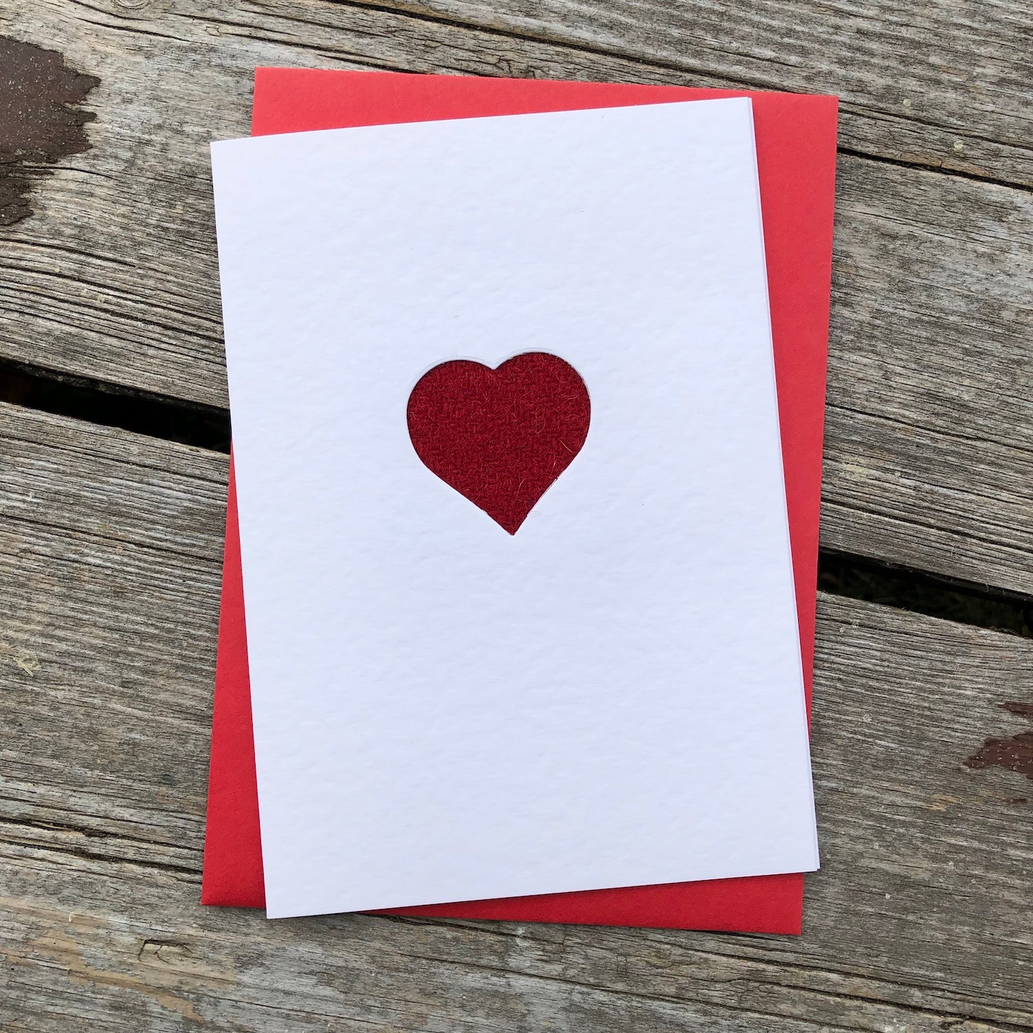 Handmade Scottish Greeting Card featuring Harris Tweed® Love Heart